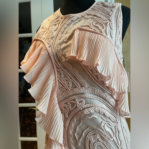 Soft Pink Lace Midi Dress - Picture 6 of 7